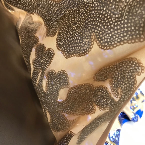 Tracy Reese NM Target Blue Tan Sequin Sheer Top - Picture 6 of 8